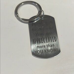 Appreciation Keychain in Silver NIP